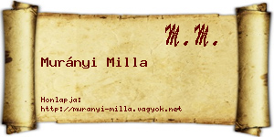 Murányi Milla névjegykártya